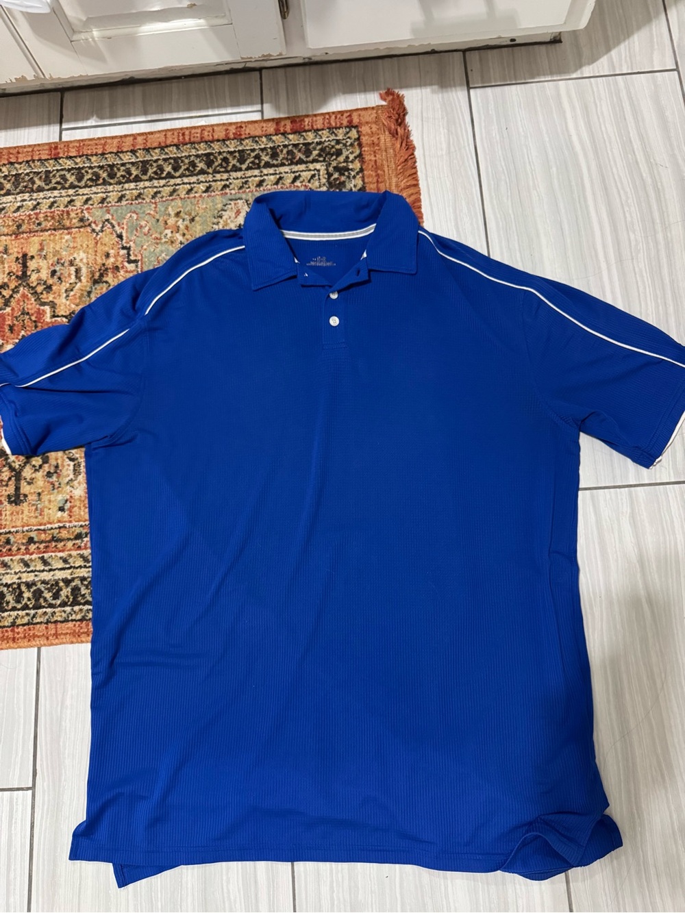 Under Armour Royal Blue Polo with White Piping